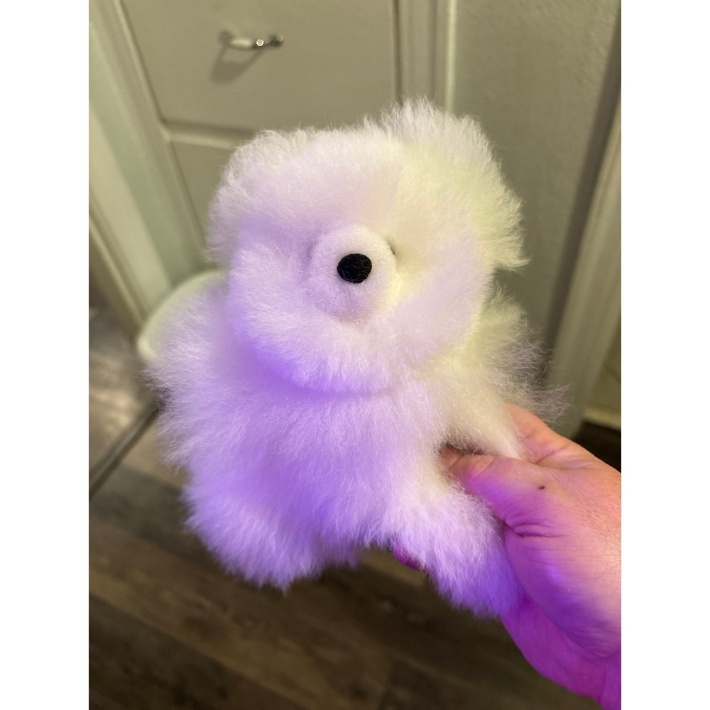 Inca's Inc Peru Alpaca Fur Mini Teddy Bear White Handmade Plush Toy